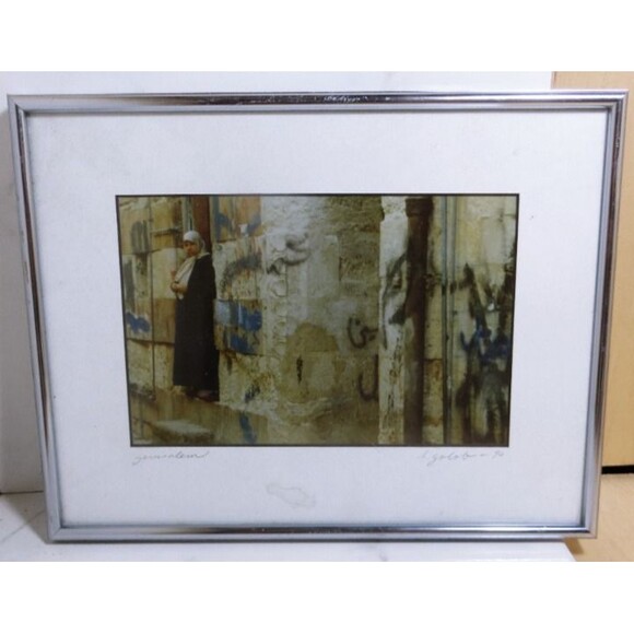 Anže Golob Framed & Matted & Signed Photograph Of Woman In Jerusalem - Picture 1 of 4